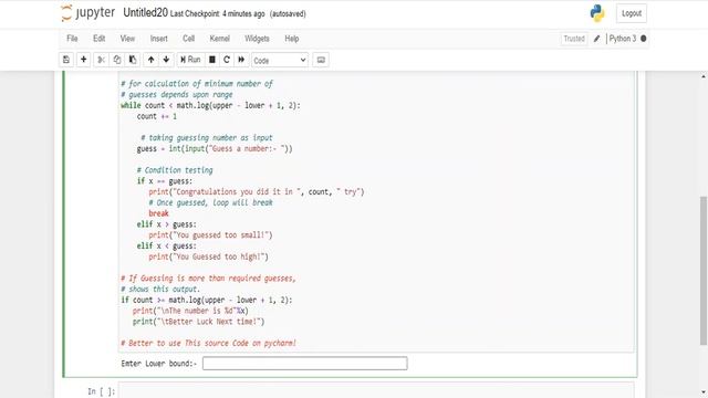 Create Guess The Number Game in python 3 | Ahsan CodeBytes | jupyter notebook | Subscribe my Channe
