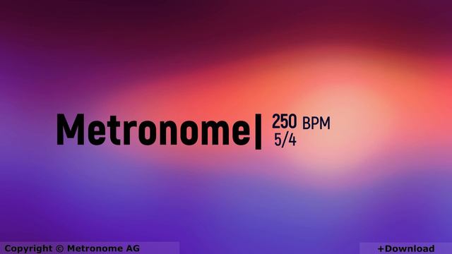 250 BPM Metronome 5/4 смотреть онлайн