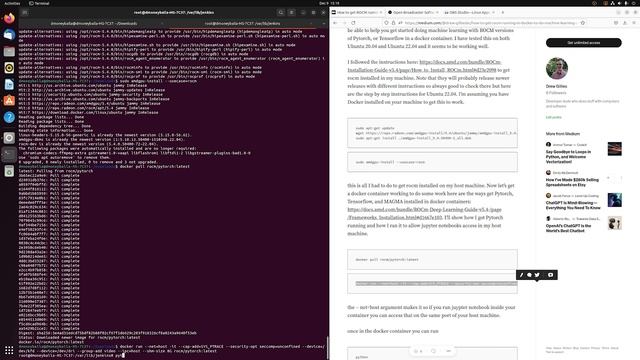 Machine learning on an AMD 6900xt using ROCM and a docker container смотреть онлайн