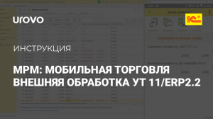 MPM: Мобильная торговля.  Функционал внешней обработки УТ 11 И ERP 2.2