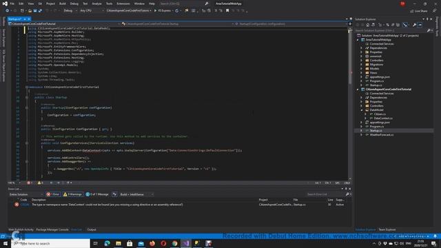 ASP.Net Core 5  Api with EntityFramework Code First and Migrations Setup