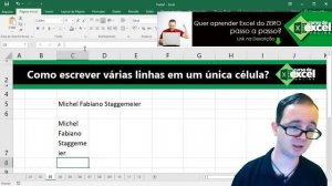 Como escrever várias Linhas em uma única célula no Excel