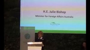 Mrs. Julie Bishop, Australia's View on Green Economy. High Level Session