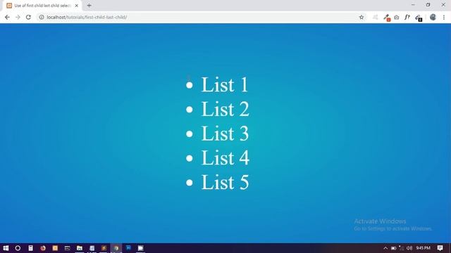 Use of First Child and Last Child in Pseudo Selectors - CSS