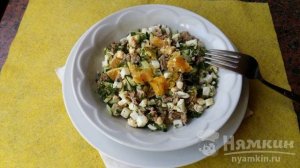 Мясной салат с апельсином и оливковым маслом