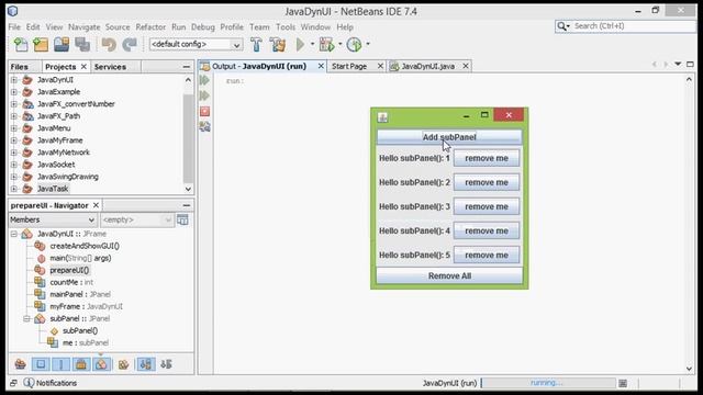 Java Swing example: Add and Remove UI components dynamically смотреть онлайн