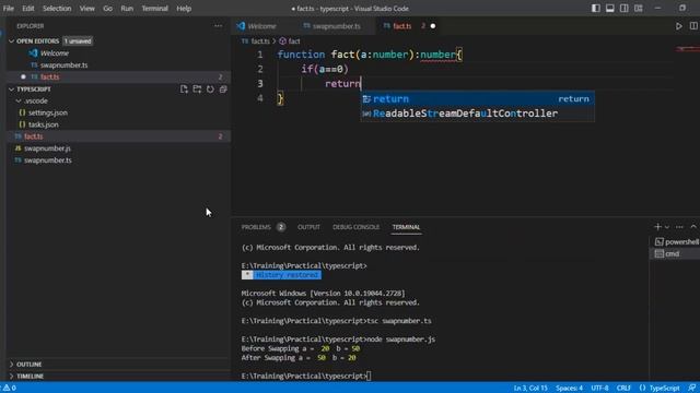 HOW TO FIND FACTORIAL USING RECURSIVE FUNCTION IN TYPESCRIPT