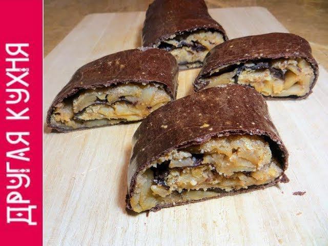 Лакомство к чаю! Шоколадный штрудель с яблоком