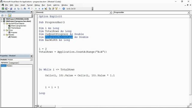 Excel VBA Progress Bar on Userform