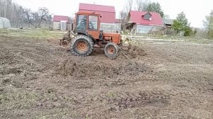 Проверяю отвал, планировка участка. Корчевка, выравнивание, культивация целины мотоблоком