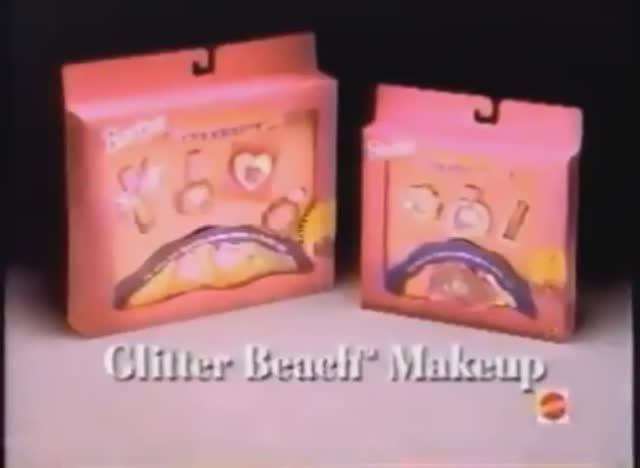 1992 Реклама куклы Барби Косметика Glitter Beach Make Up Set