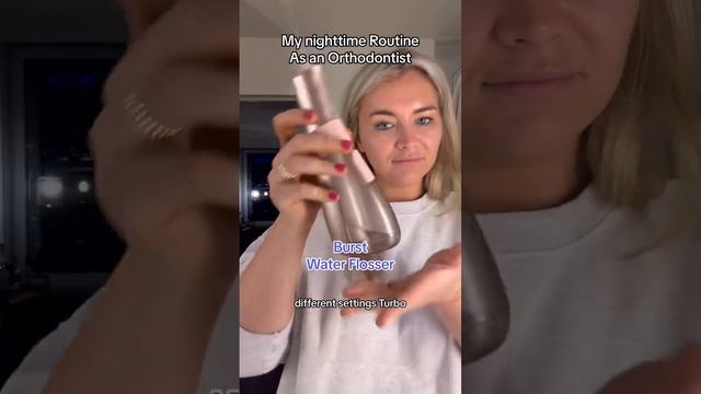 #ad This is my nighttime routine as an orthodontist! Burst waterflosser and oral probiotic are link