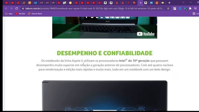 Notebook Acer Aspire 5 Intel Core i5-10210U. Promoção no Kabum e comparativo com outros sites. смотреть онлайн