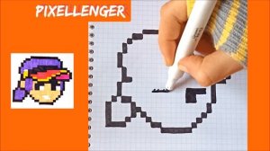 Как нарисовать по клеточкам Фэнг Бравл Старс Простые рисунки Brawl Stars Fang How to Draw Pixel Art
