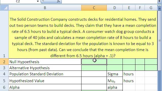 Excel Statistics 88: Confidence Interval & Hypothesis Tests