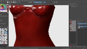 THE PROCESS OF DRAWING A RED LATEX DRESS | Процесс рисования красного латексного платья