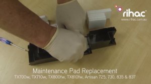 Waste ink absorber pad replacement Epson TX700w, 710W, 800FW, 810FW, Artisan 725, 730, 835 & 837