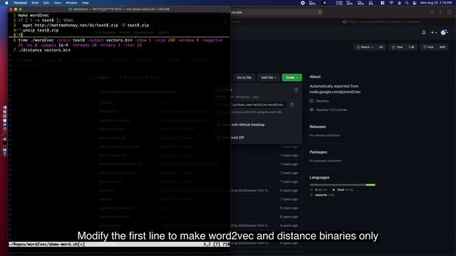 Run word2vec original source code written in c programming language on macOS смотреть онлайн
