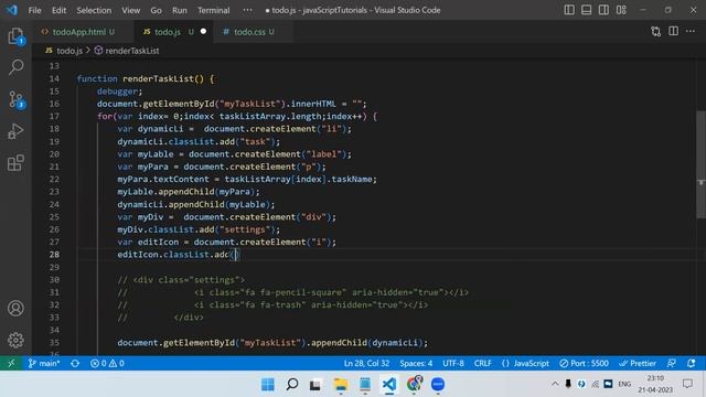 Todo List App Javascript | javascript tutorial for beginners | javascript | Local-Storage