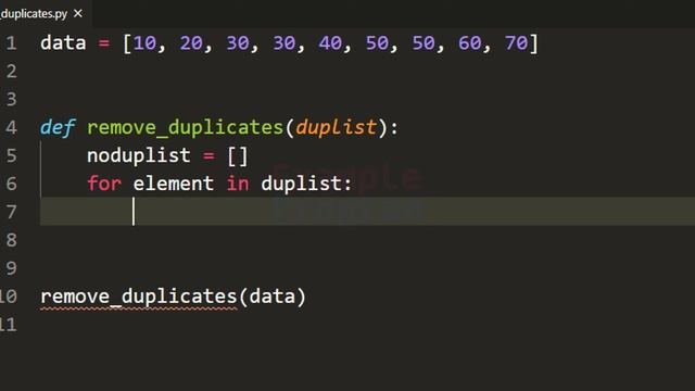 Python Program to Remove Duplicate Elements from a List