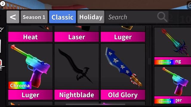 Chroma Luger giveaway (mm2 roblox) смотреть онлайн