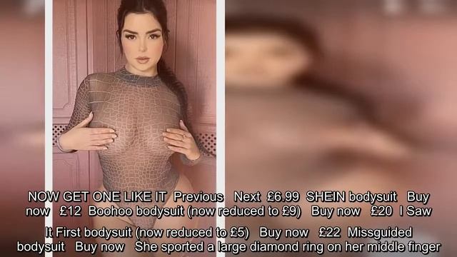 Demi Rose Poses In £14 Bottom-flashing Sheer Thong Bodysuit