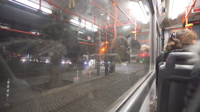 Bulgaria, Sofia, tram 22 night ride from ul. Dimitar Petkov to Women's Market смотреть онлайн