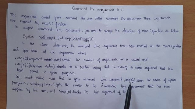 command line arguments in c | argc argv | argument count | argument vector | c language | pps