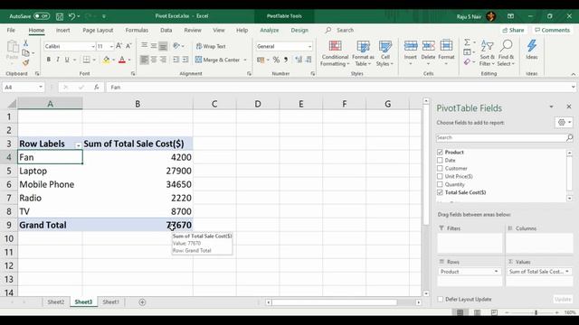 Pivot Table In Excel | MS Excel Tutorial | What Is Pivot Table | How To Create Pivot Table In Excel