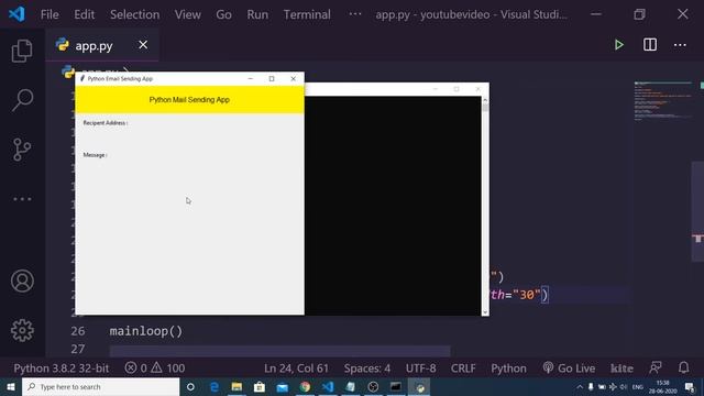 Python Tkinter GUI Script to Send Email Using Smtplib Library Full Project For Beginners