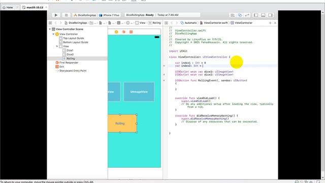 Tutorial 40: Dice Roll App in Swift iOS | How To Make a Dice Roll iPhone App