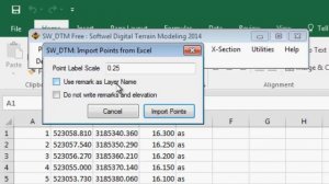 Import Points from excel to Auto cad with SW DTM 2014 in Urdu