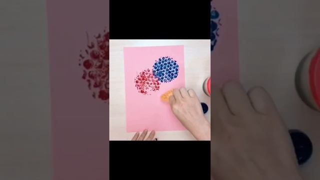 Рисунок с помощью всеми любимой пупыркой! #дети #развитие #лайфхаки #залипательноевидео #полезное
