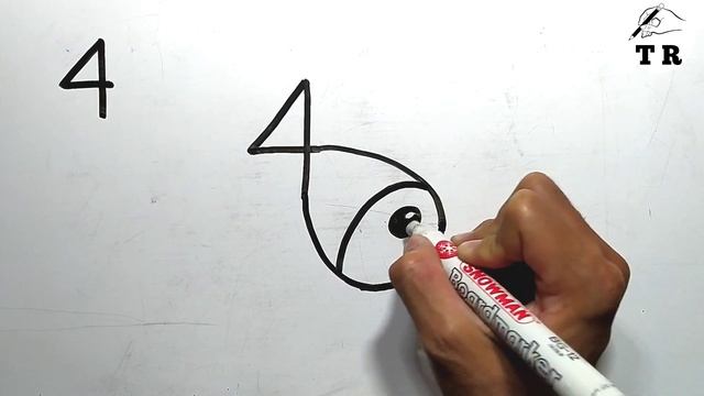 How To Draw A Fish from Number 4 | Easy Way To draw Fish | Easy drawing Step by step смотреть онлайн