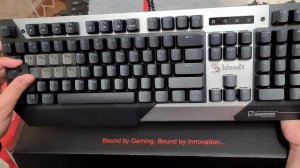 Распаковка Клавиатуры A4TECH Bloody B865R,  USB, серый + черный..