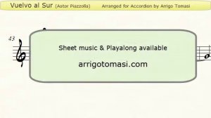 Vuelvo al Sur (Astor Piazzolla) - Accordion Sheet music