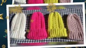 Шапка из пуха норки с красивой косой спицами.