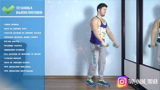 выпады назад+подьем гантелей перед собой смотреть онлайн