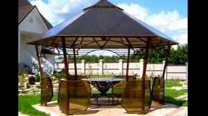 Красивая беседка из металла и поликарбоната, изготовление в Днепропетровске, цены