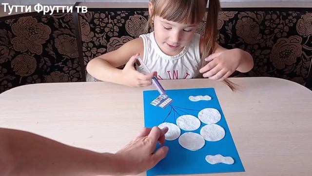 Аппликация из ватных дисков || Аппликация для детей 3-4 года ||