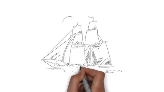 как нарисовать корабль, how to draw a boat смотреть онлайн