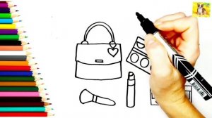 Рисунок раскраска детская косметика.Как рисовать детскую косметику. #рисунок#косметика#