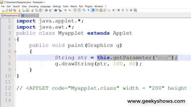 Passing Parameter using PARAM Tag in Java Applet (Hindi) смотреть онлайн