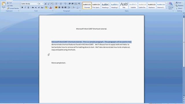 MS Word 2007 Shortcuts Tutorial смотреть онлайн