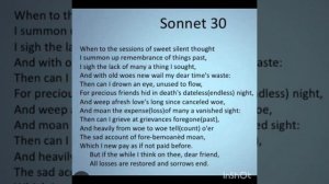 sonnet 30&18 by William Shakespeare summery in English ll