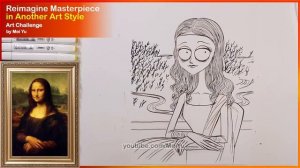 Recreate Famous Painting Mona Lisa in Tim Burton Style | New Art Challenge | Mei Yu Fun2draw