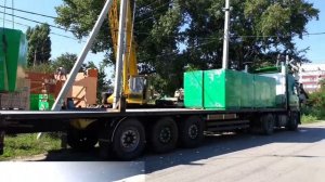 выгрузка газоблока ВКБлок краном