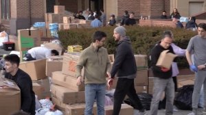 Earthquake Relief Effort | Volunteers coordinate donations at the Washington Turkish Embassy
