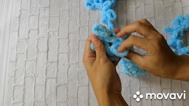 Плед из плюшевой пряжи