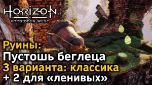 Horizon Forbidden West | Руины Пустошь беглеца | Классика + очень быстрые варианты для «ленивых»